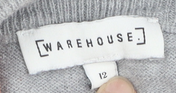 Womens UK Size 12 Warehouse Grey Pullover Jumper