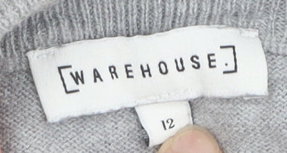 Womens UK Size 12 Warehouse Grey Pullover Jumper