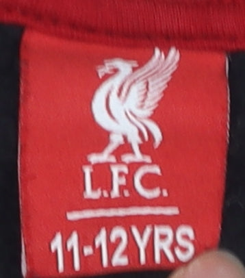 LFC Boys Black Pullover Hoodie 11-12 Years Hooded Graphic Liverpool FC