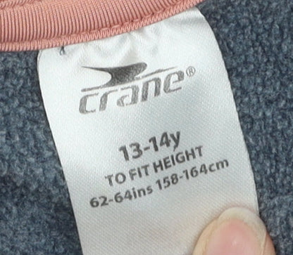 Crane Girls Grey Full Zip Hoodie 13-14 Years Hooded Fleece