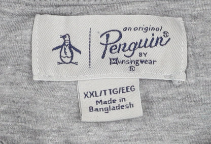 Mens UK Size 2XL Original Penguin Grey 1/2 Zip Sweatshirt
