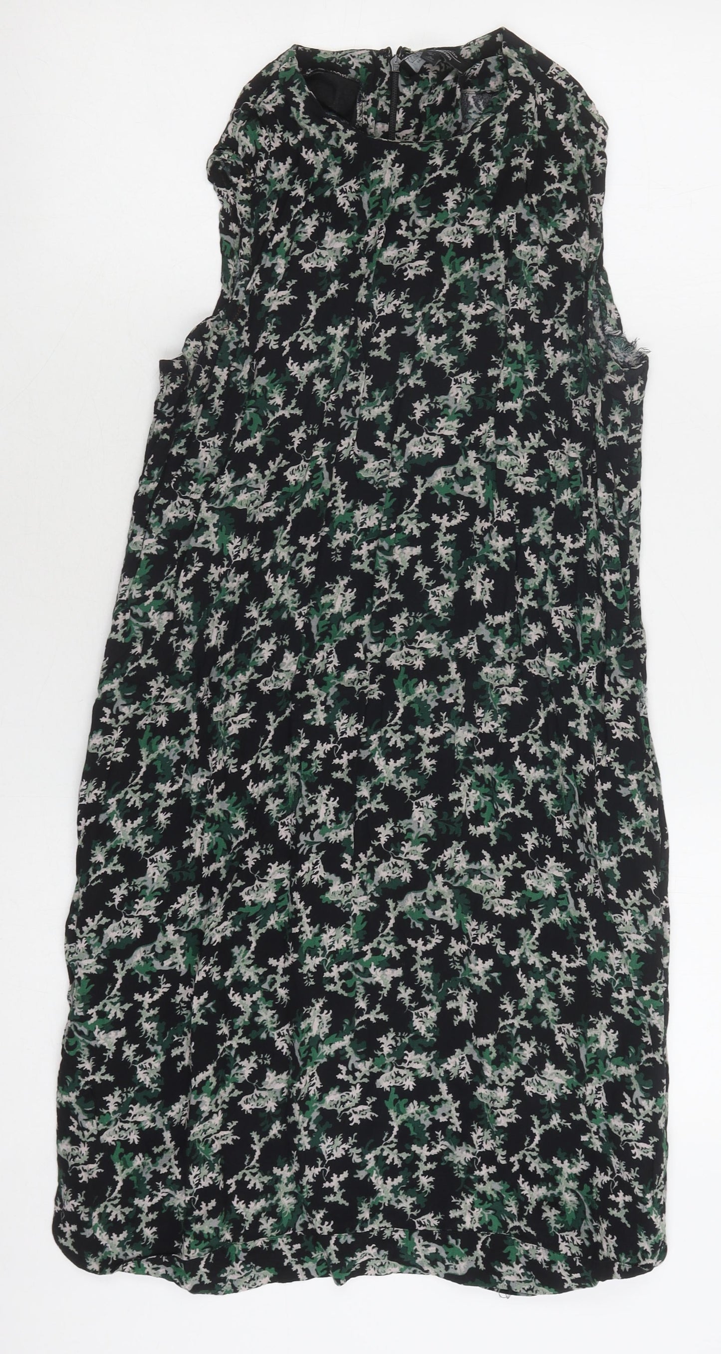 & Other Stories Women's Floral Black Shift Dress 12