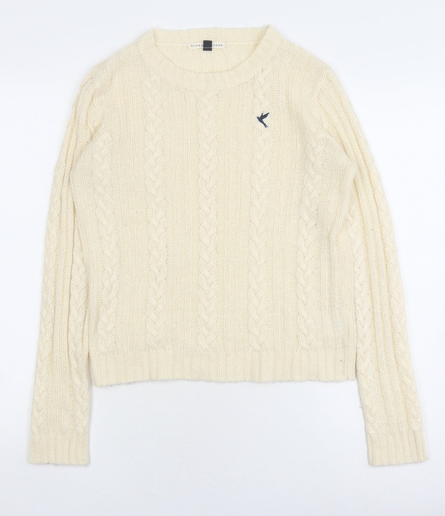 Blonde + Blonde Women’s Ivory Cable Pullover Jumper Size 10