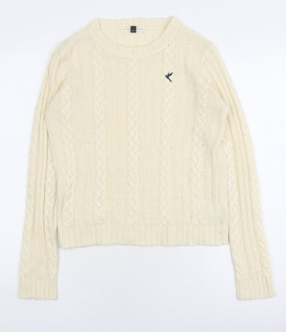Blonde + Blonde Women’s Ivory Cable Pullover Jumper Size 10