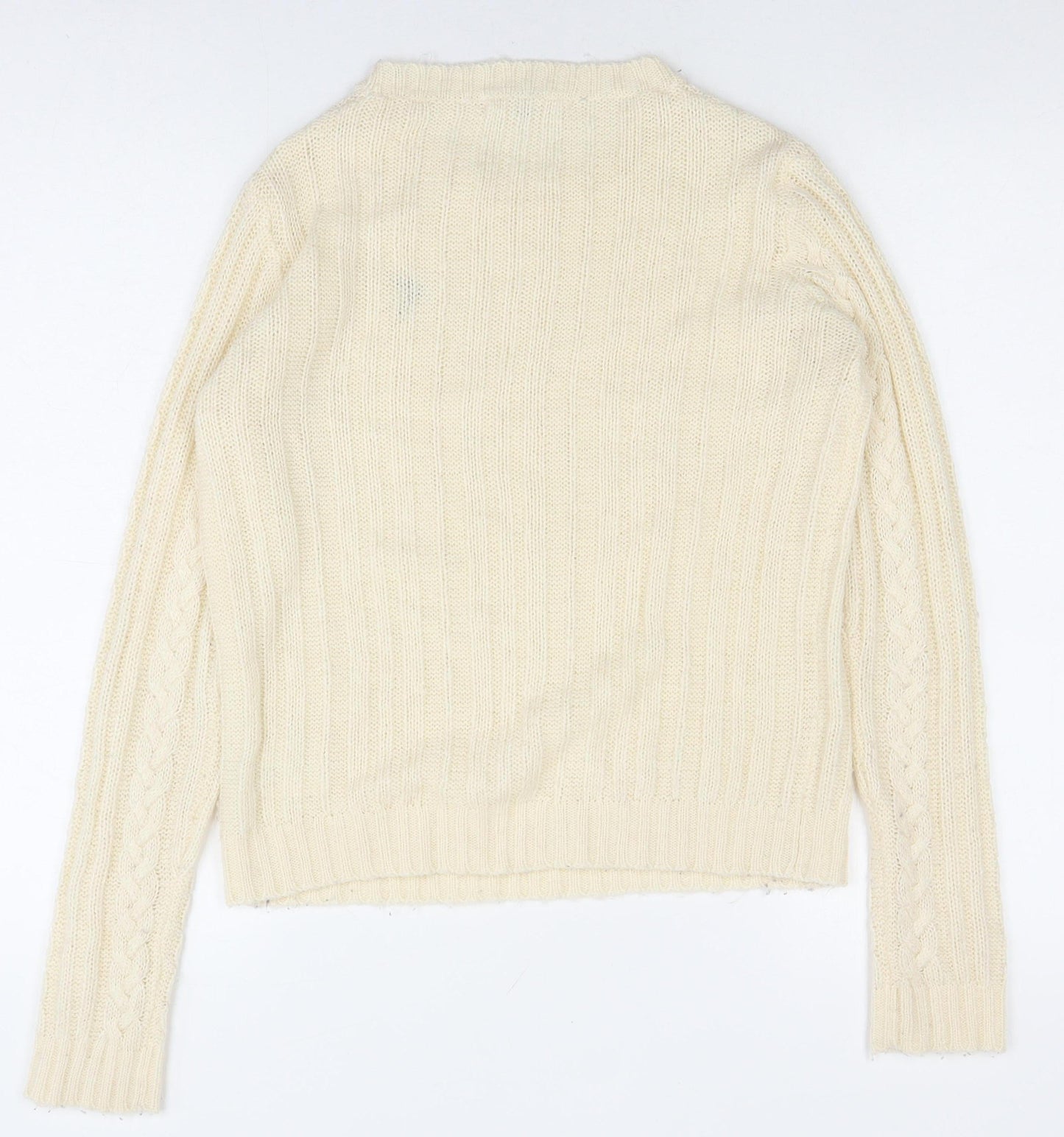 Blonde + Blonde Women’s Ivory Cable Pullover Jumper Size 10
