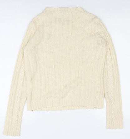 Blonde + Blonde Women’s Ivory Cable Pullover Jumper Size 10