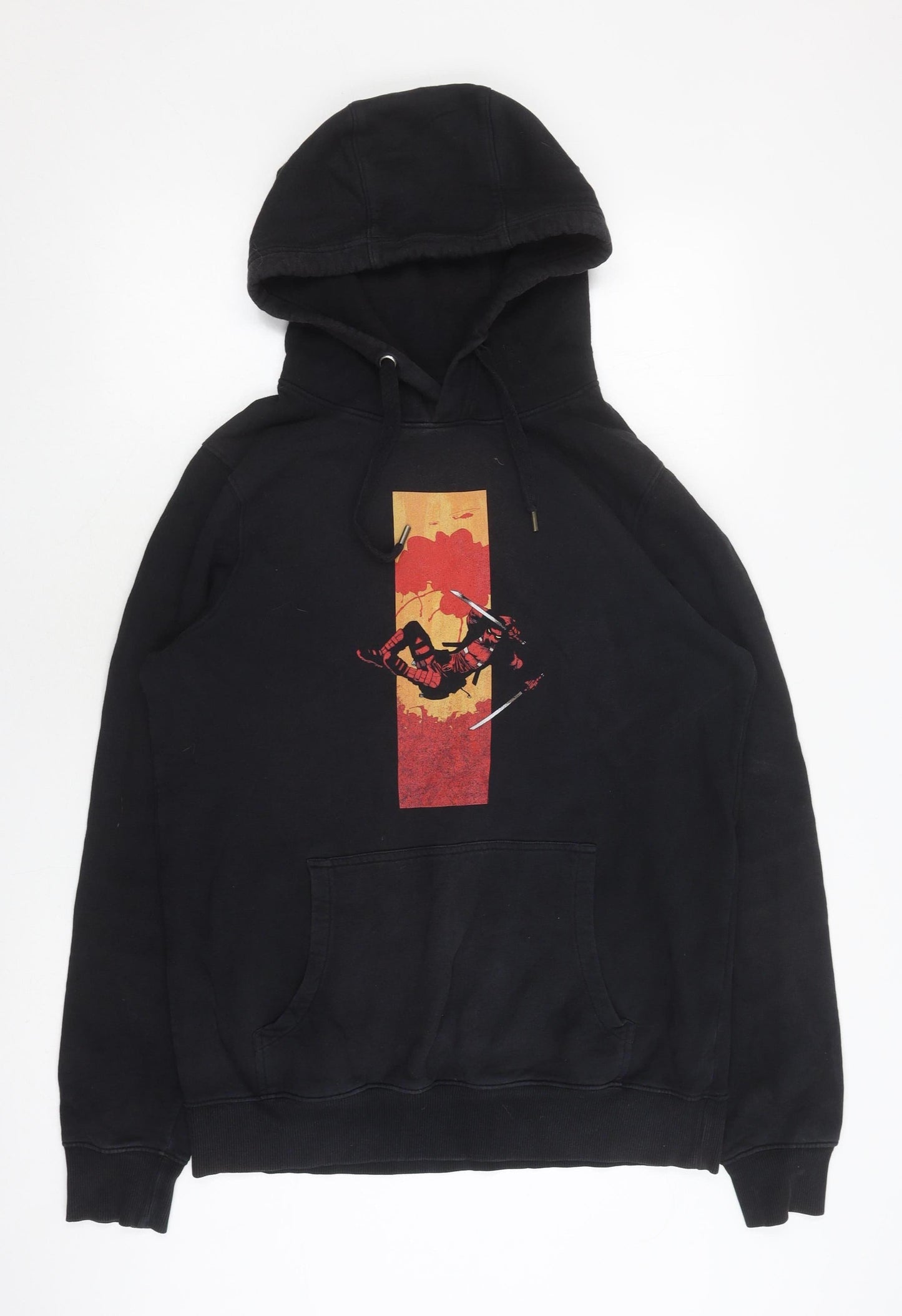 Unisex Adults UK Size M Marvel Black Pullover Hoodie