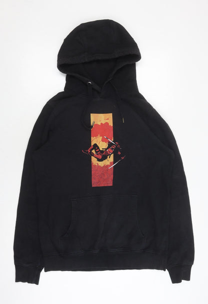 Unisex Adults UK Size M Marvel Black Pullover Hoodie