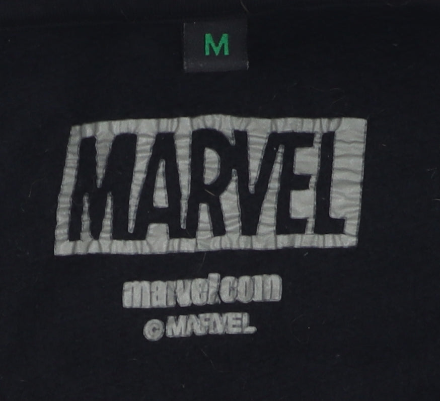 Unisex Adults UK Size M Marvel Black Pullover Hoodie