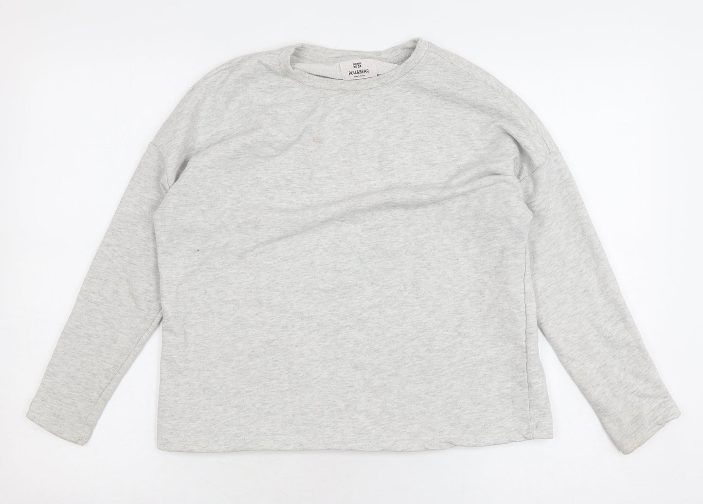 Womens UK Size XS Pull&Bear Grey Basic T-Shirt