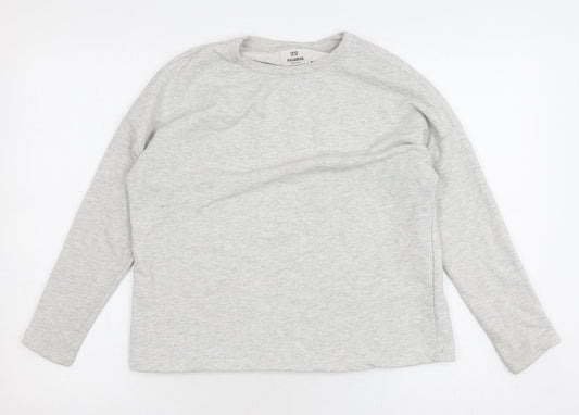 Womens UK Size XS Pull&Bear Grey Basic T-Shirt