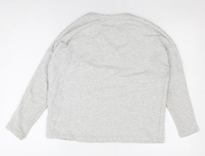 Womens UK Size XS Pull&Bear Grey Basic T-Shirt