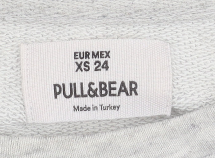 Womens UK Size XS Pull&Bear Grey Basic T-Shirt