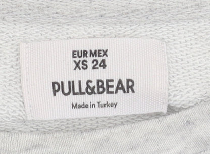 Womens UK Size XS Pull&Bear Grey Basic T-Shirt