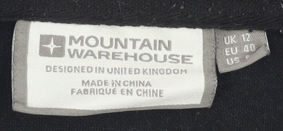 Mountain Warehouse Women's Black Hooded Jacket Size 12
