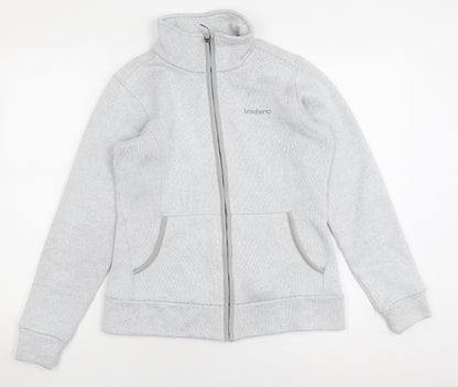 Brasher Women's Grey Mid-Length Fleece Jacket Size 12