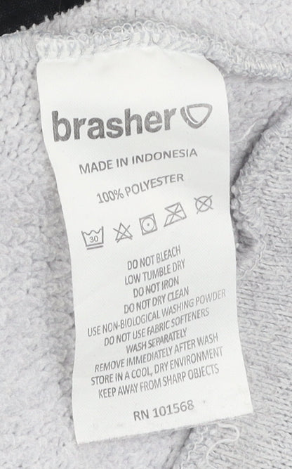 Brasher Women's Grey Mid-Length Fleece Jacket Size 12