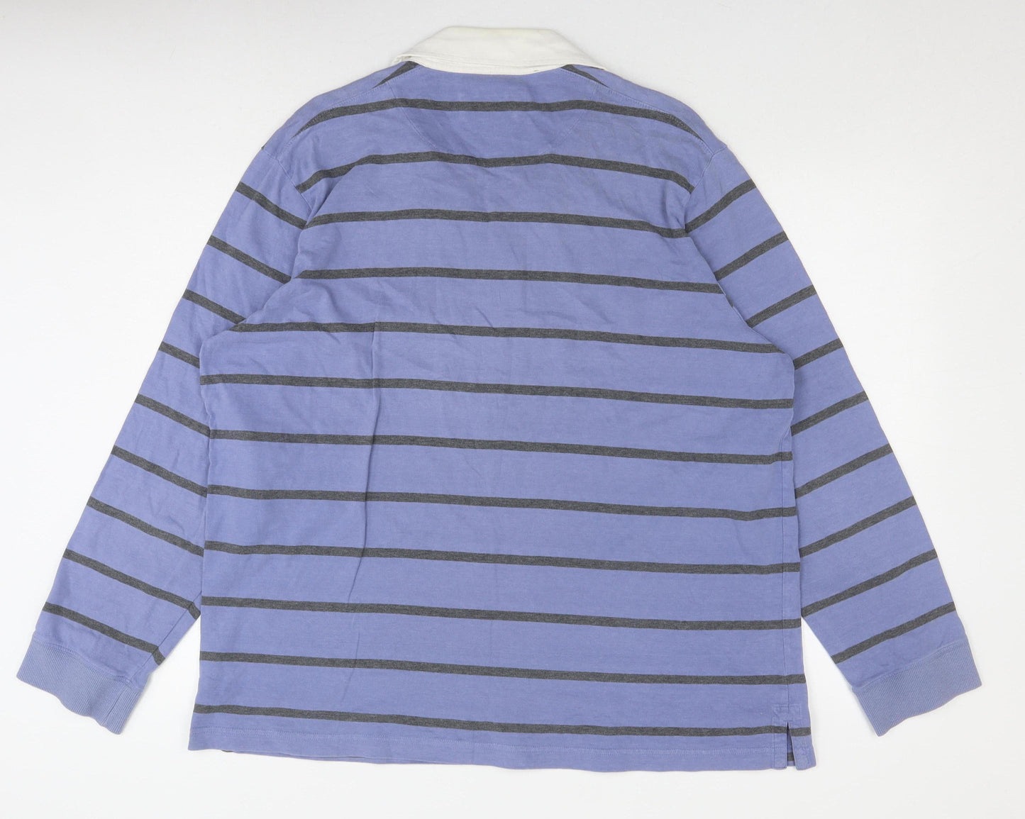 Marks and Spencer Mens Blue Striped XL Long Sleeve Shirt