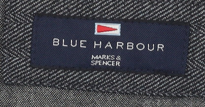 Marks and Spencer Mens Blue Striped XL Long Sleeve Shirt