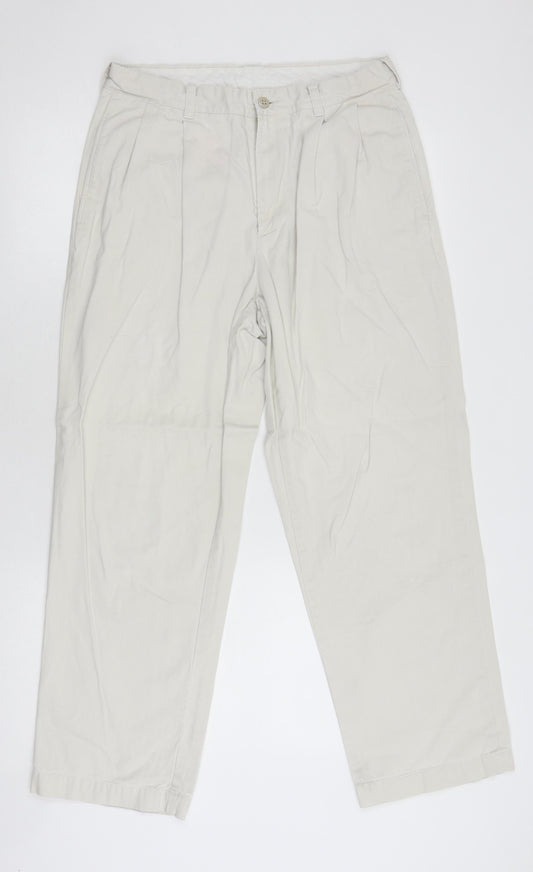 Brooks Sport Men's Beige Chino Trousers Size M
