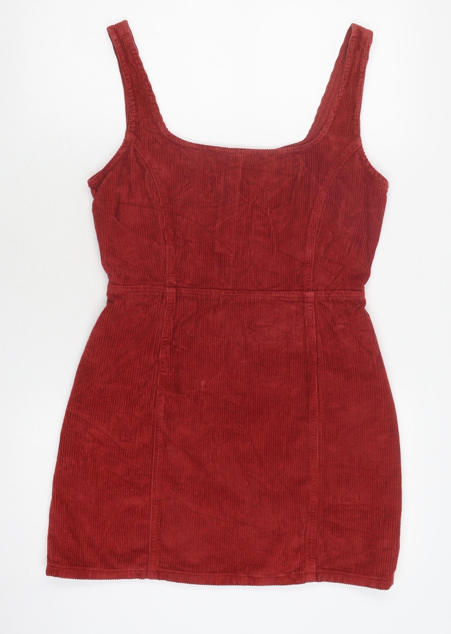 ASOS DESIGN Women's Red Corduroy Pinafore Dress