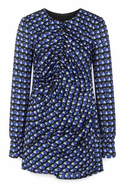 Zara Women's Blue Geometric Shift Dress, Size M