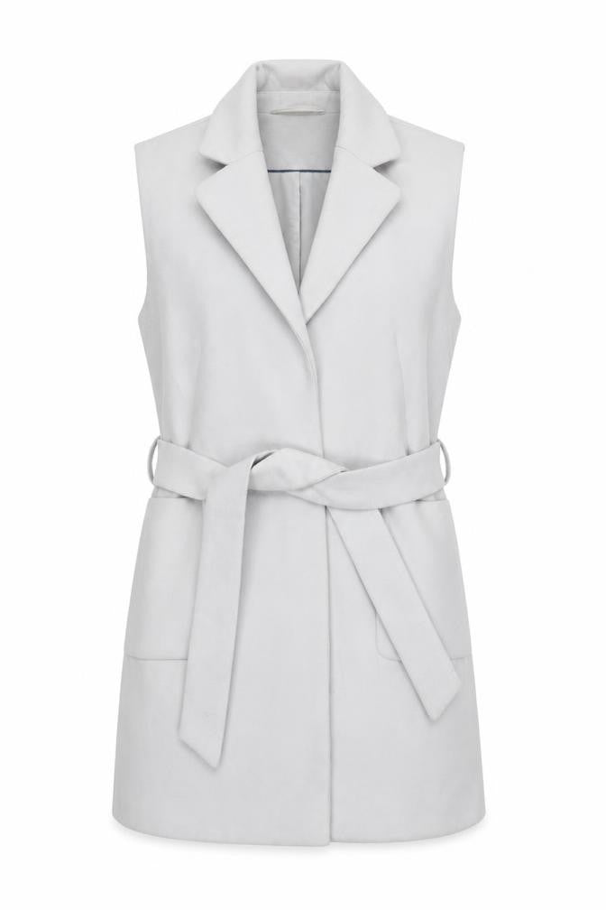 Topshop Women's Grey Belted Waistcoat Size 6