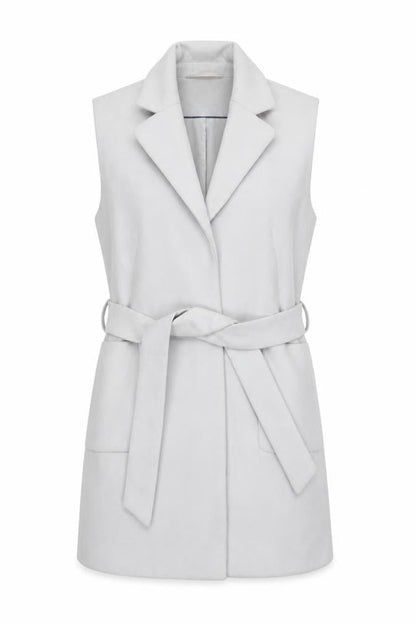 Topshop Women's Grey Belted Waistcoat Size 6