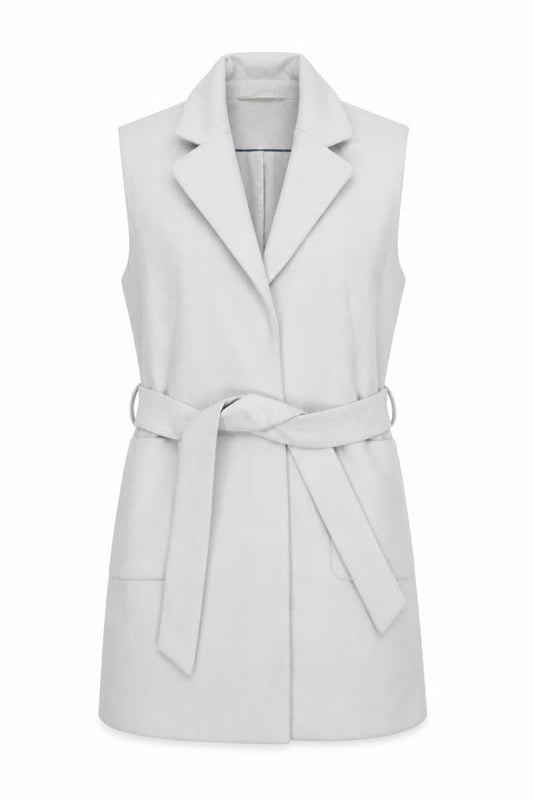 Topshop Women's Grey Belted Waistcoat Size 6