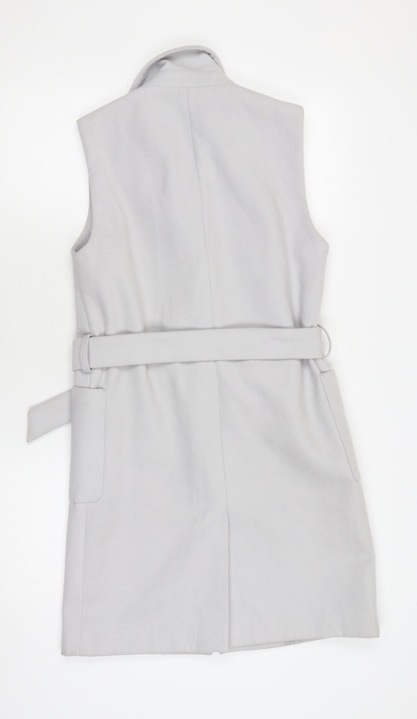 Topshop Women's Grey Belted Waistcoat Size 6