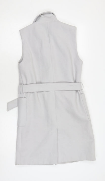 Topshop Women's Grey Belted Waistcoat Size 6