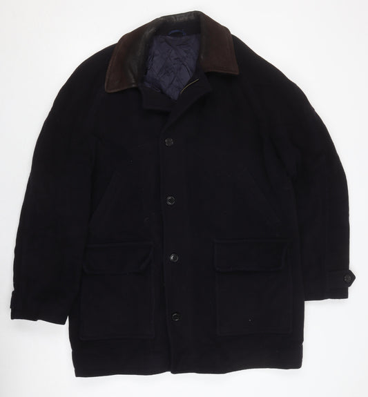 Mens UK Size L Fraser Menswear Blue Overcoat