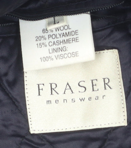 Mens UK Size L Fraser Menswear Blue Overcoat