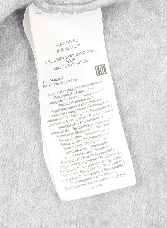 Womens UK Size 12 VILA Grey Cardigan Jumper