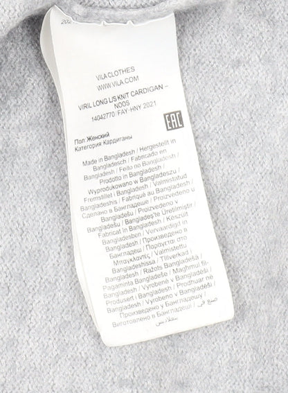 Womens UK Size 12 VILA Grey Cardigan Jumper