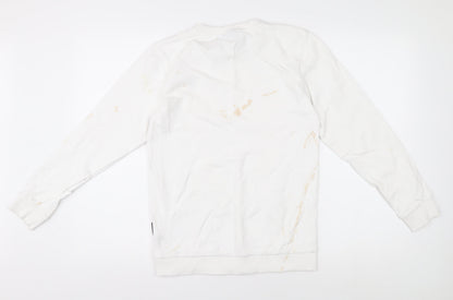 Napapijri Men's White Medium Pullover Jumper