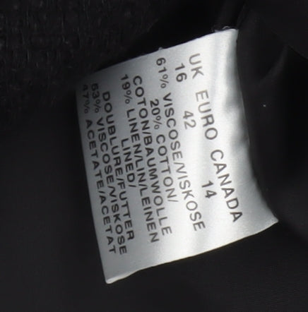 Womens UK Size 16 Planet Regular Black Blazer