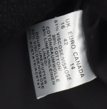 Womens UK Size 16 Planet Regular Black Blazer