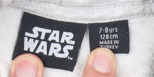 Star Wars Boys Grey Yoda Hoodie 7-8 Years Pullover