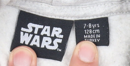 Star Wars Boys Grey Yoda Hoodie 7-8 Years Pullover