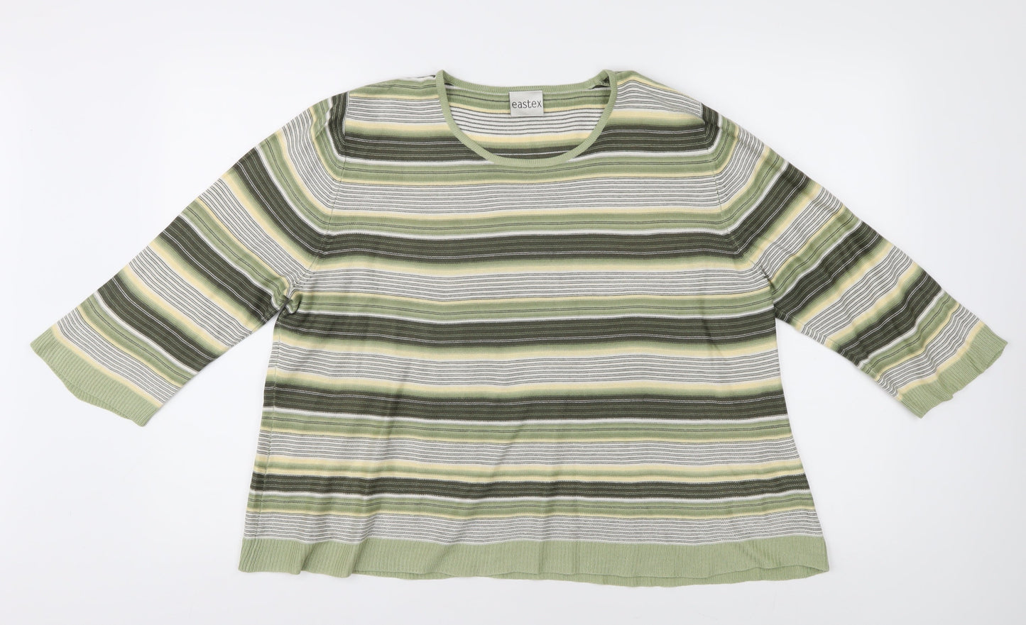Eastex Women's Green Striped Pullover, Size 18