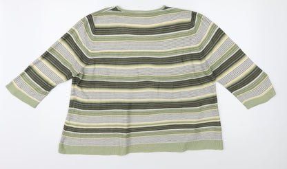 Eastex Women's Green Striped Pullover, Size 18