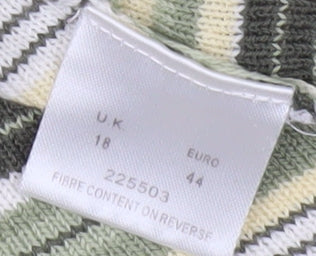 Eastex Women's Green Striped Pullover, Size 18