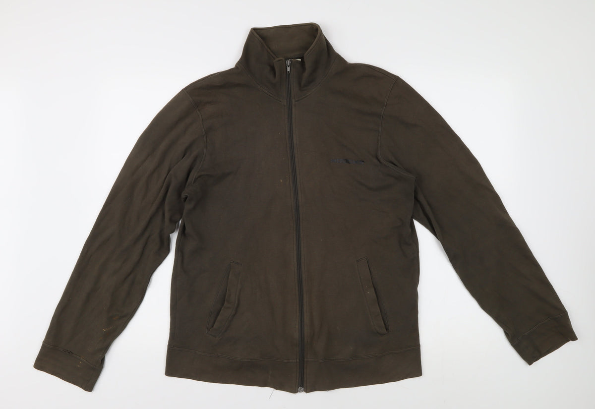 Additional front view of Hooch Women's Brown Cotton Basic Jacket, size 2