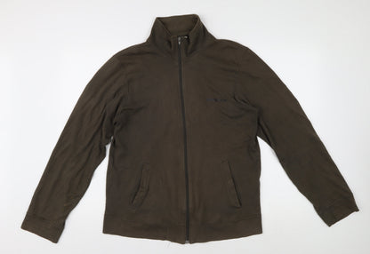 Additional front view of Hooch Women's Brown Cotton Basic Jacket, size 2