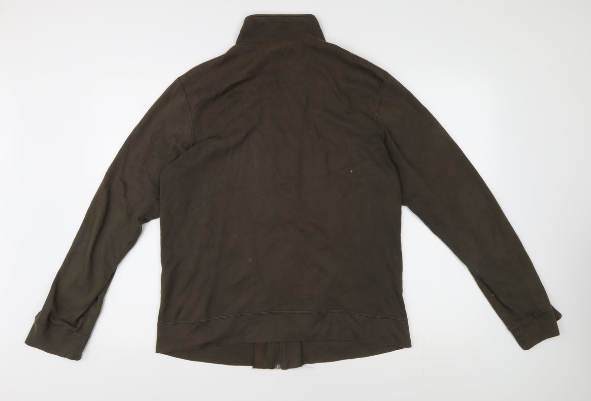 Back view of Hooch Women's Brown Cotton Basic Jacket, size 2