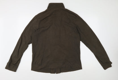 Back view of Hooch Women's Brown Cotton Basic Jacket, size 2