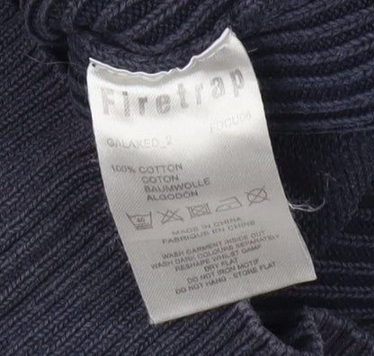 Firetrap Men's Blue Cotton Pullover in Size L