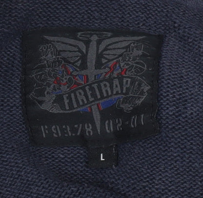 Firetrap Men's Blue Cotton Pullover in Size L