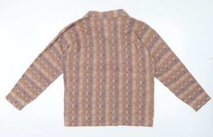 Damart Women's Brown Wool Collared Blouse - Size 18/20